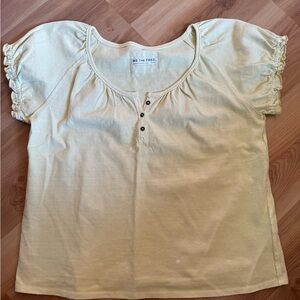 Free People Soft Yellow Blouse